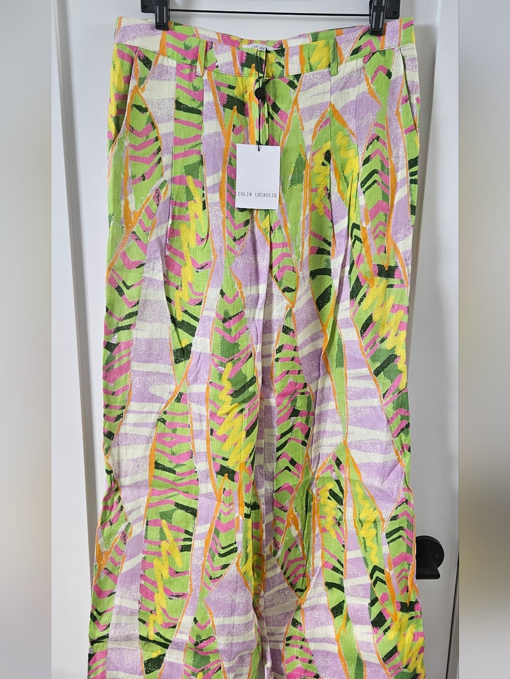 Free People NWT 100% LINEN Jessy Trousers Wide Leg Colin LoCascio Pants Large